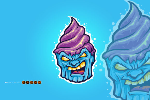 Angry Ice Cream Zombie Illustrations: Graphics for Sellers