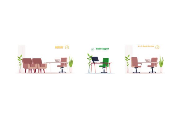 Bank Lobby Furniture Svg Illustrations Graphics Review