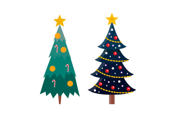 Christmas Tree Set Vector Graphics for Branding