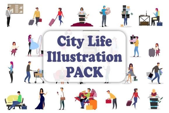City Life Illustrations Bundle for Cricut & Graphics