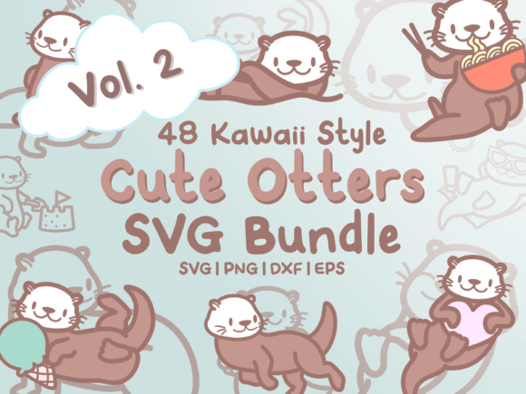 Cute Otters Vol. 2 SVG Illustrations: A Designer's Hands-On Review