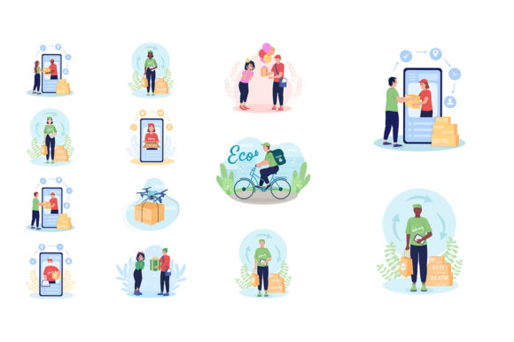 Delivery Vector Illustrations: Graphics for Brand Campaigns
