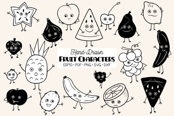 Fruit Characters Food Illustrations Graphics Review