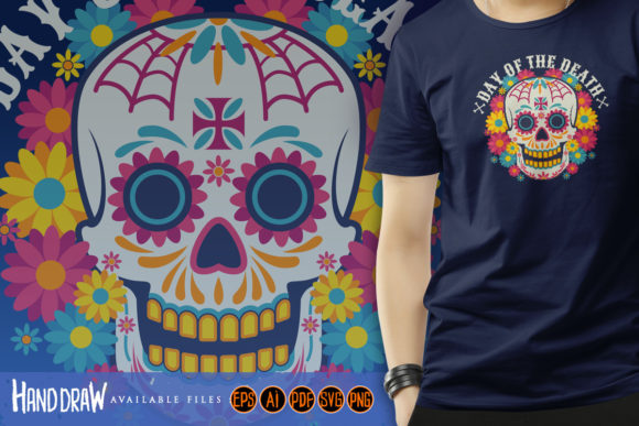 Head Skull Day of the Dead Graphics & Illustrations