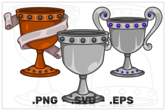 Illustrations of Classic Trophy Cups Graphics Review
