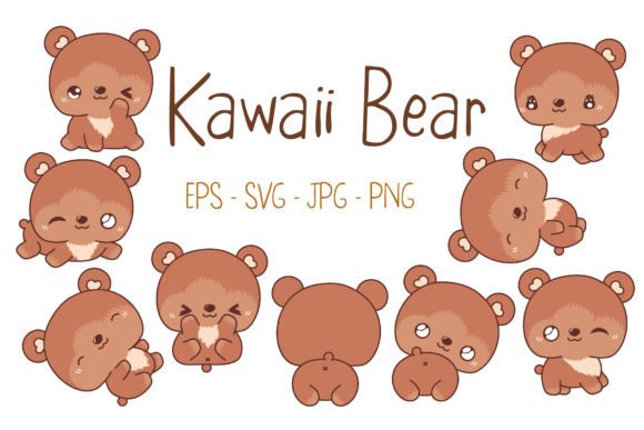 Kawaii Teddy Bear Set: Graphics & Illustrations