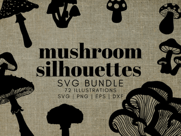 Mushroom Silhouettes SVG Illustrations Review