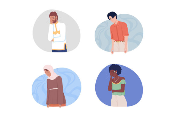 Negative Emotions Graphics and Illustrations Set