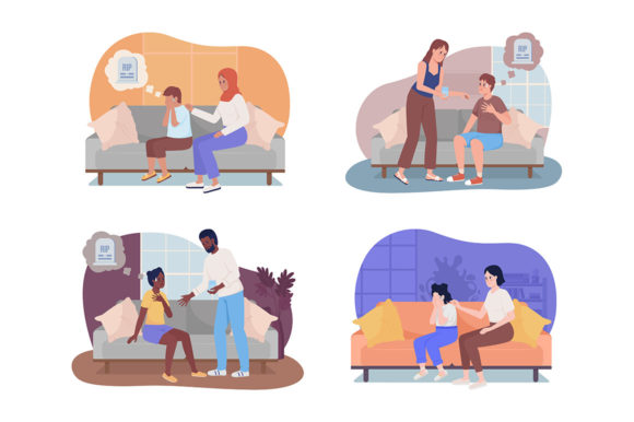 Panic Episode Depression Illustrations Graphics for Crafting