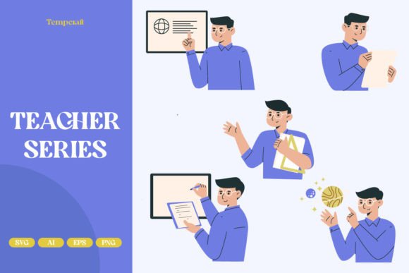 Teacher Illustrations Set: Brand Graphics for Local Business