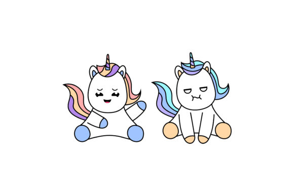 Unicorn Kawaii Illustrations Designs