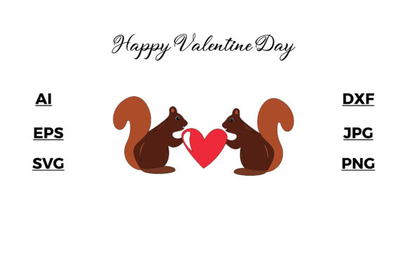 Valentine Two Squirrels Graphics & Illustrations