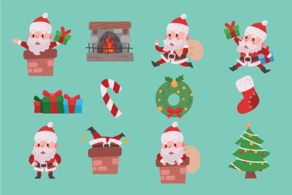 Vector Illustrations of Santa Claus: Graphics & Illustrations for Publishers